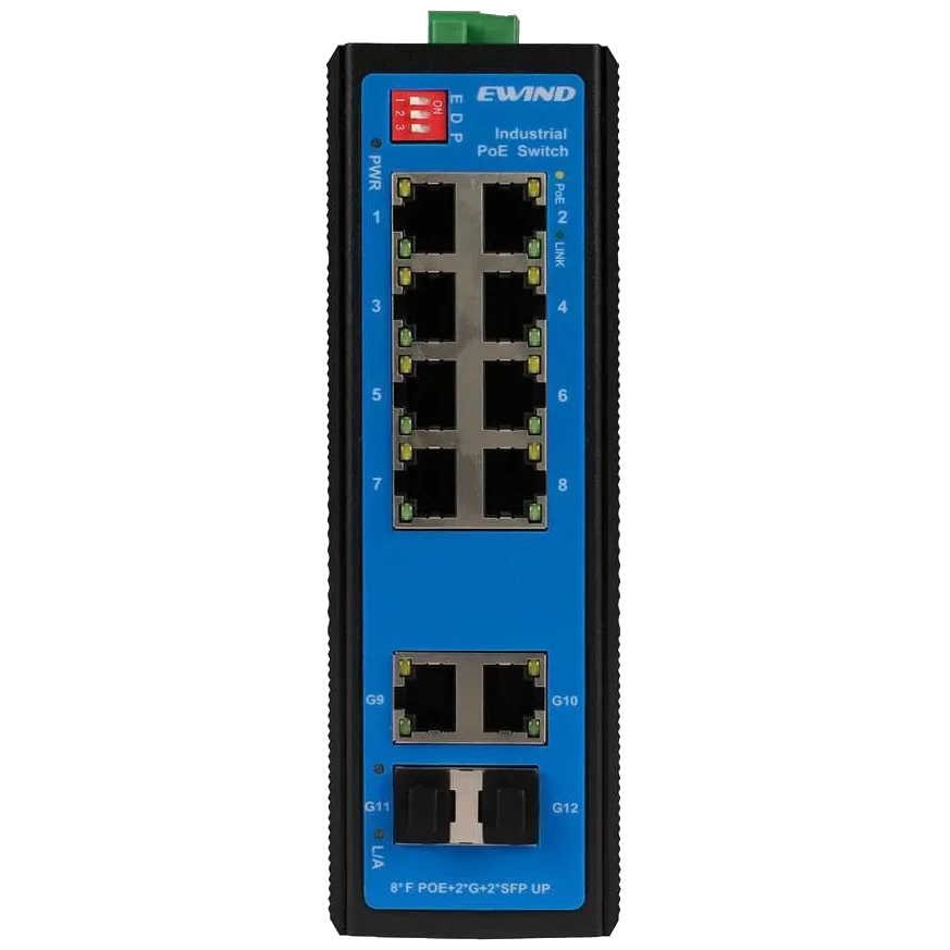 Комутатор 12 портів некерований · Ewind EW-PIS1712-8FE PoE