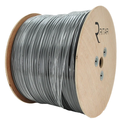 Кабель коаксіальний з живленням 305 м · RITAR B305-RG59CU + 2x0.5mm CU, 0,81 мм.CU, 64x0.12m CCA