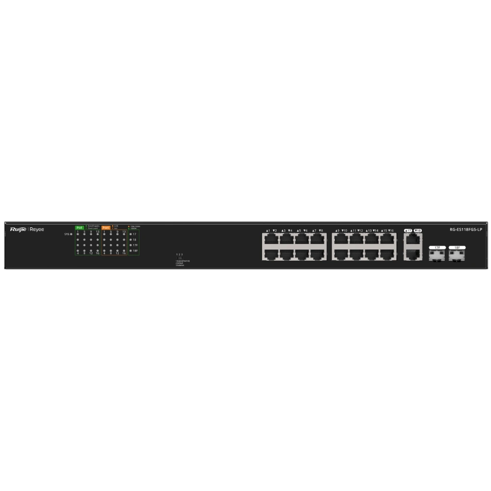 Комутатор 18 портів некерований · Ruijie Reyee RG-ES118FGS-LP PoE