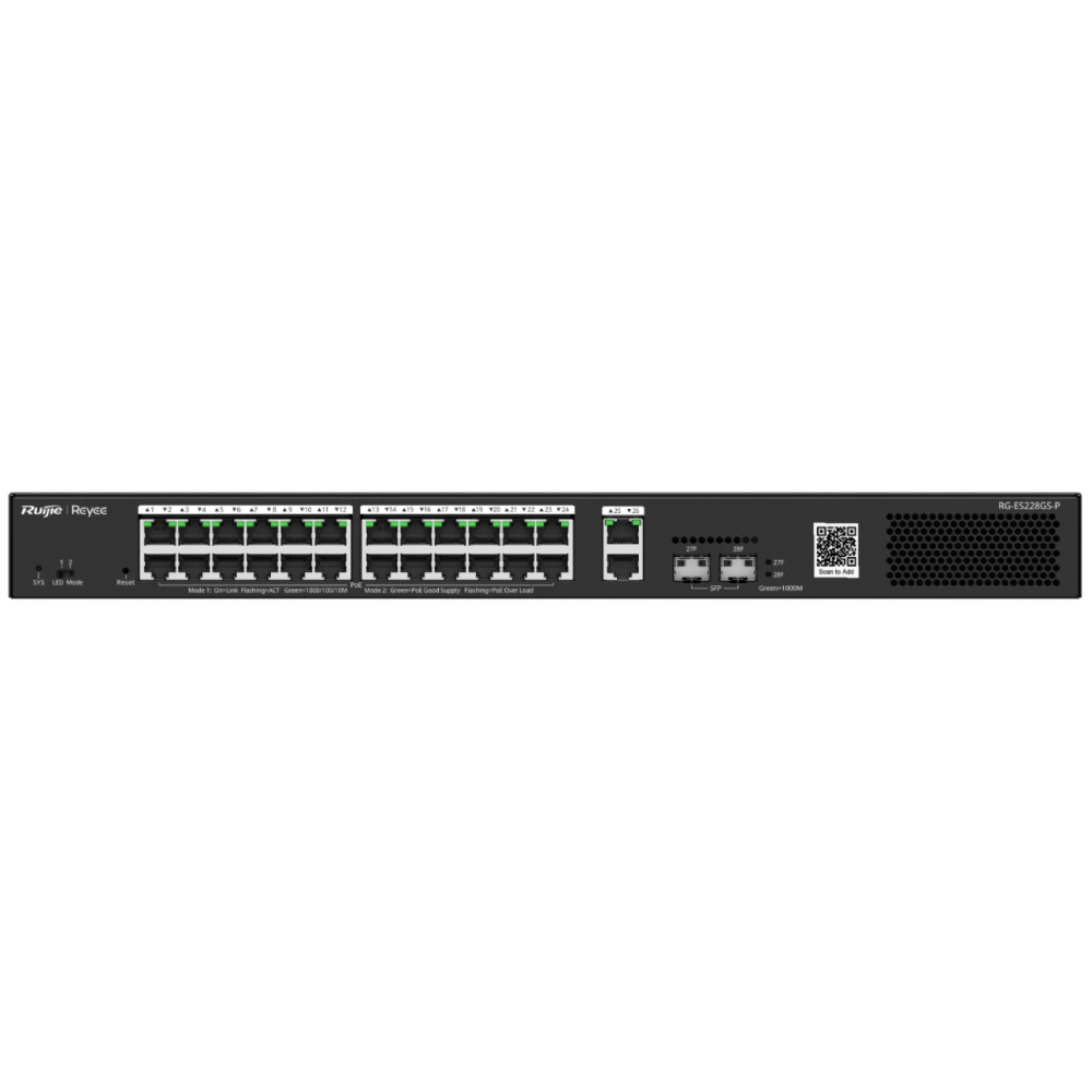 Комутатор 28 портів керований · Ruijie Reyee RG-ES228GS-P POE