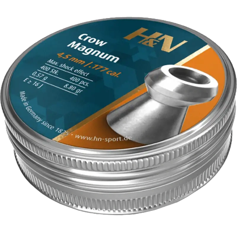 Кулі пневматичні 0,57 г 4,5 мм · H&N Crow Magnum (400 шт)