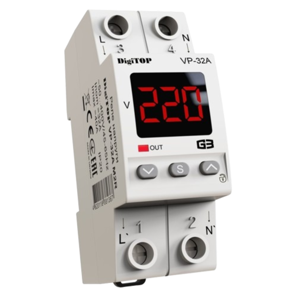 Реле напруги · DigiTop VP-32A M2R