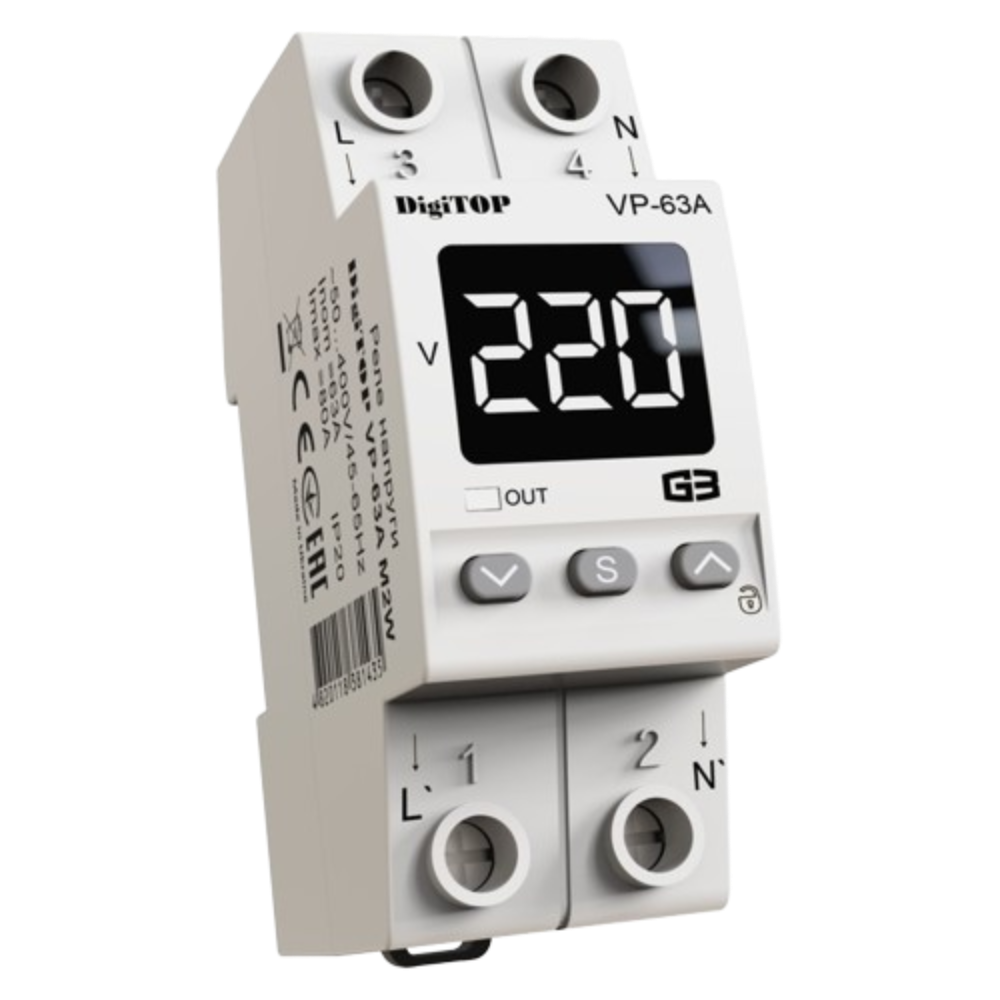 Реле напруги · DigiTOP VP-63A M2W