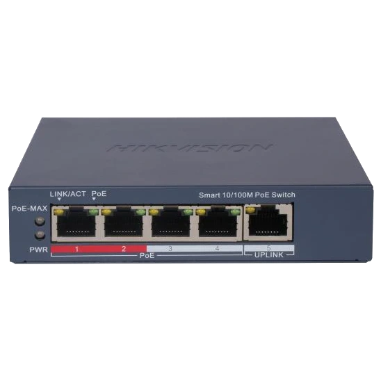 Комутатор 5 портів керований · Hikvision DS-3E1105P-EI/V2 POE