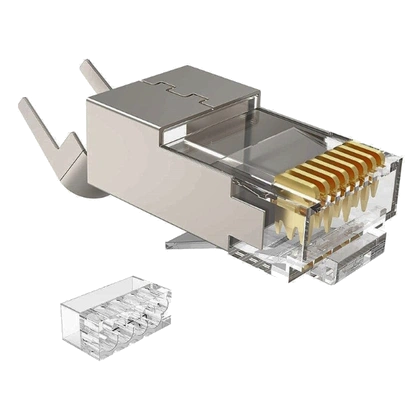Конектор зі вставкою · Kingda RJ45 STP кат. 6A/8, 50μ, 1.45 мм