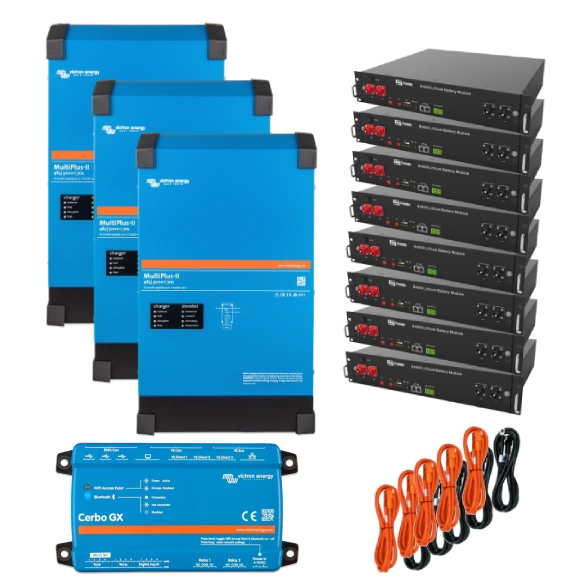 Система безперебійного живлення трифазна · VictronEnergy MultiPlus-II + Dyness 12кВт 24кВт•г