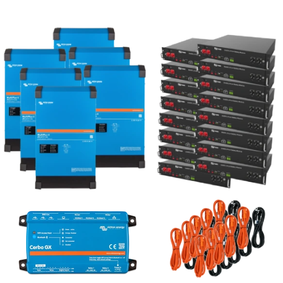 Система безперебійного живлення трифазна · VictronEnergy MultiPlus-II + Dyness 24кВт 48кВт•г