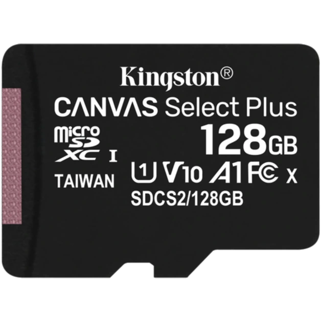 Карта пам'яті · Kingston microSD 128GB C10 UHS-I R100MB/s + SD