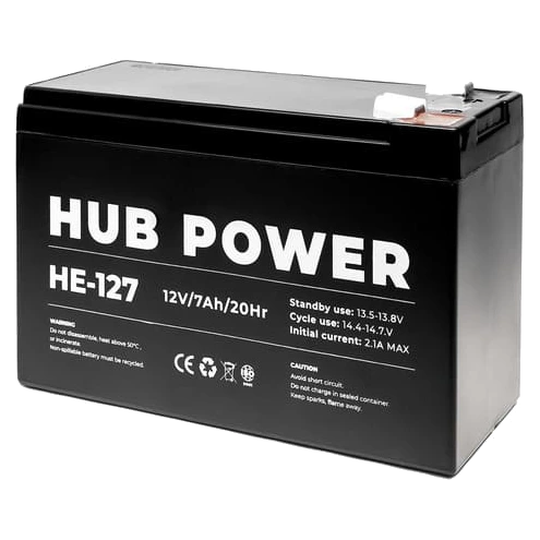 Свинцево-кислотна акумуляторна батарея · Hub Power НЕ-127 7А•г 12В