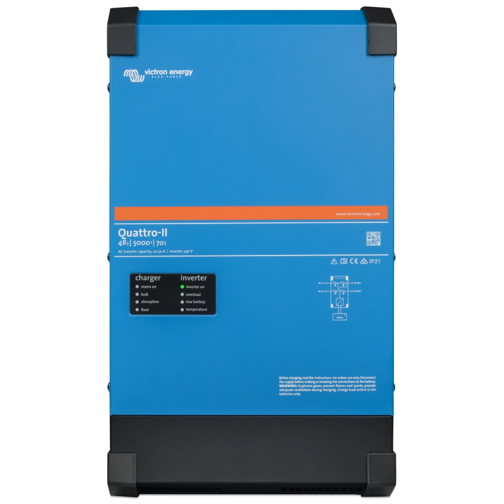 Інвертор · VictronEnergy Quattro-II 48/5000/70-50/50 однофазний чиста синусоїда
