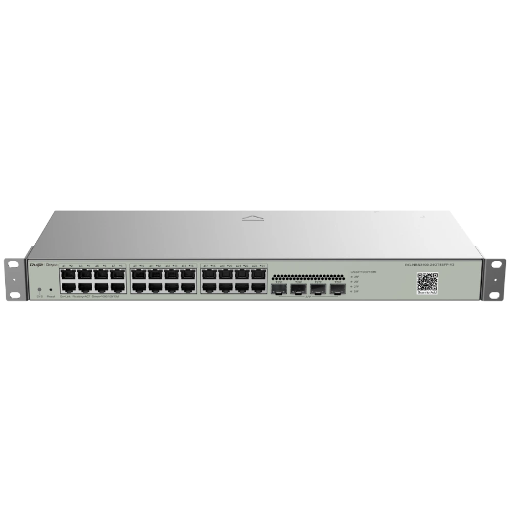 Комутатор 24 порти керований · Ruijie Reyee RG-NBS3100-24GT4SFP-V2 L2