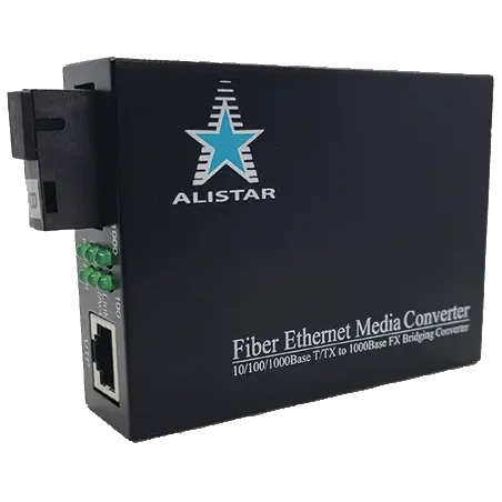 Медіаконвертор · ALISTAR X5G 1G 10/100/1000BASE-T RJ-45 - 1000BASE-LX 1SM WDM SC 20KM TX1550/RX1310nm