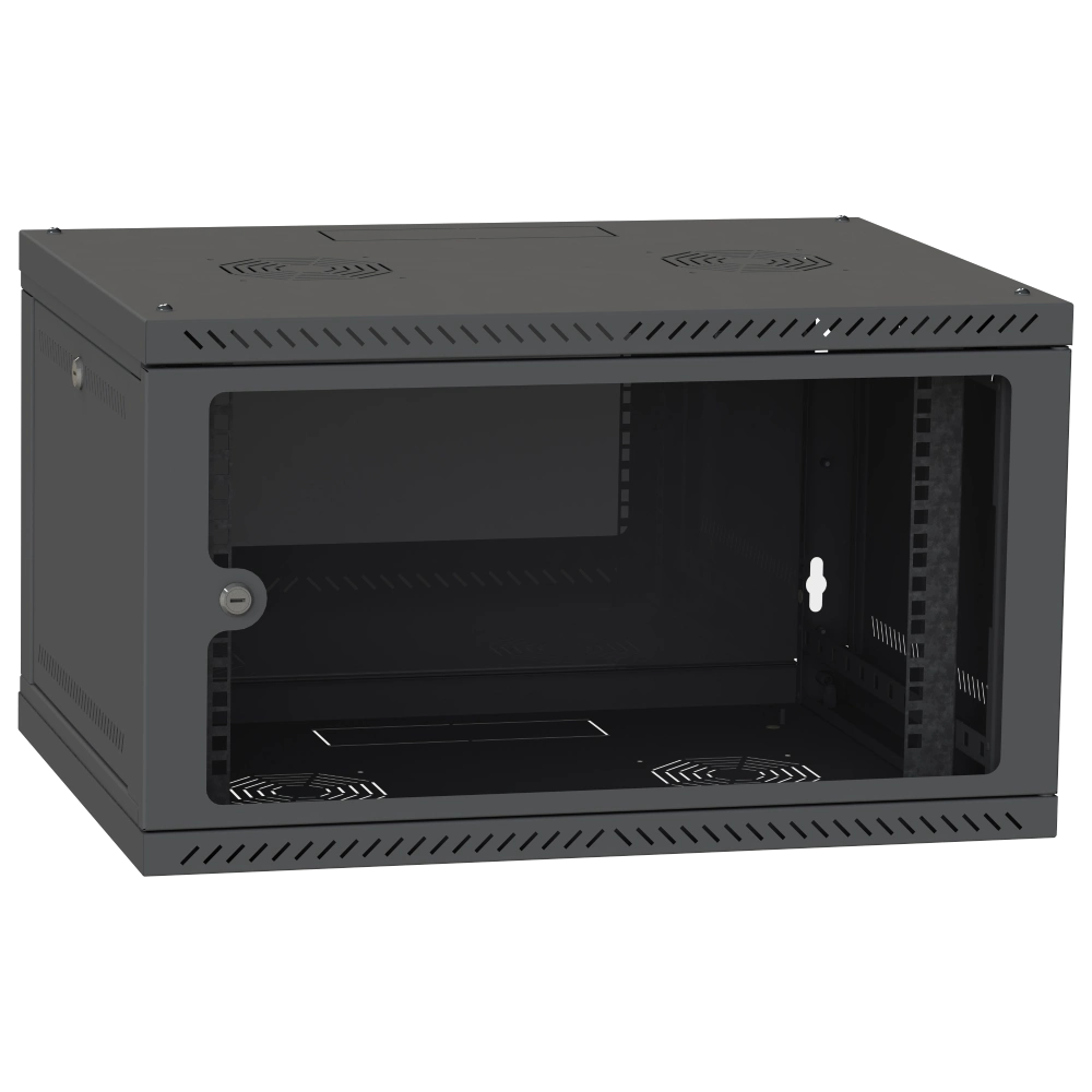 Шафа телекомунікаційна скло (RAL9005) · IPCOM СН-4U-060х035-ДС-9005