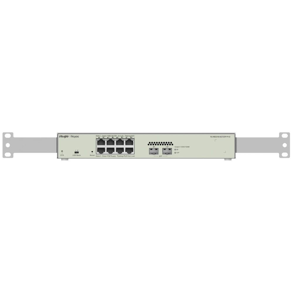 Комутатор 10 портів керований · Ruijie Reyee RG-NBS3100-8GT2SFP-P V2 POE L2