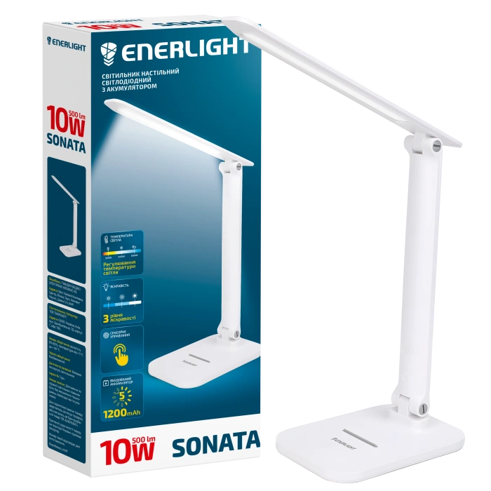 Світильник настільний світлодіодний з акумулятором · ENERLIGHT SONATA 3000-6000K
