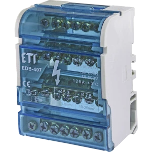 Блок розподільчий (4p, 3L+PE/N) 125A 7 виходів · ЕТІ EDB-407