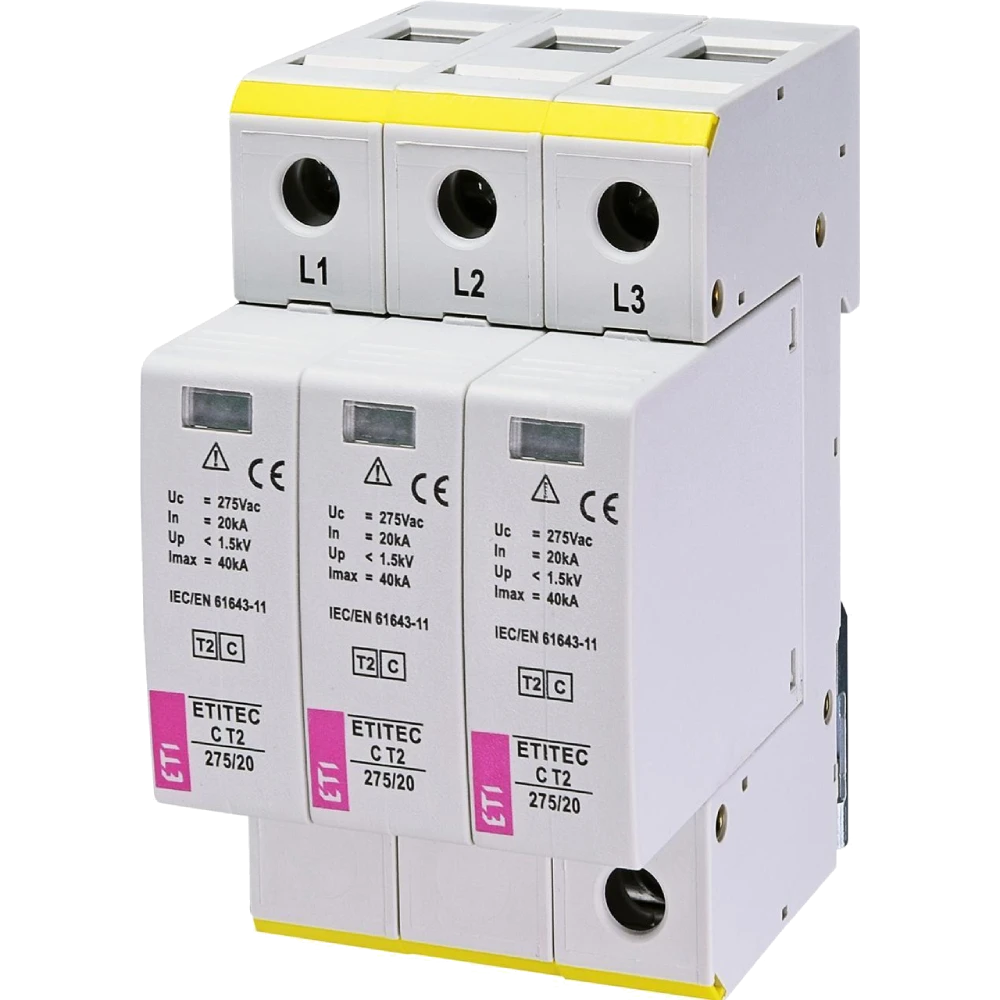 Обмежувач перенапруги · ETI TEC C T2 275/20 (3+0) 3p