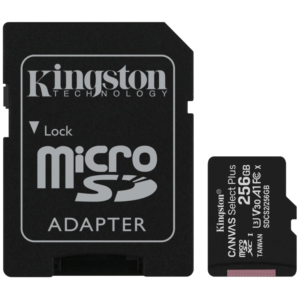 Модуль флеш-пам'яті · Kingston 256GB micSDXC Canvas Select Plus 100R A1 C10 Card