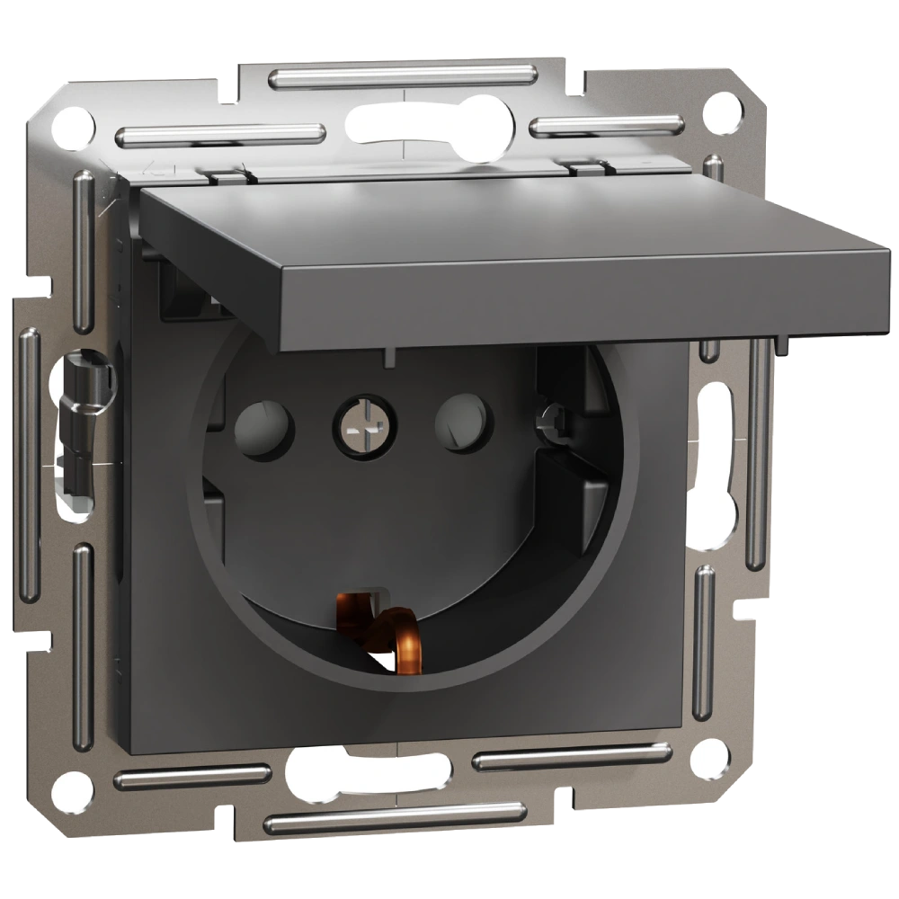 Розетка антрацит · Schneider Electric Asfora EPH3100171
