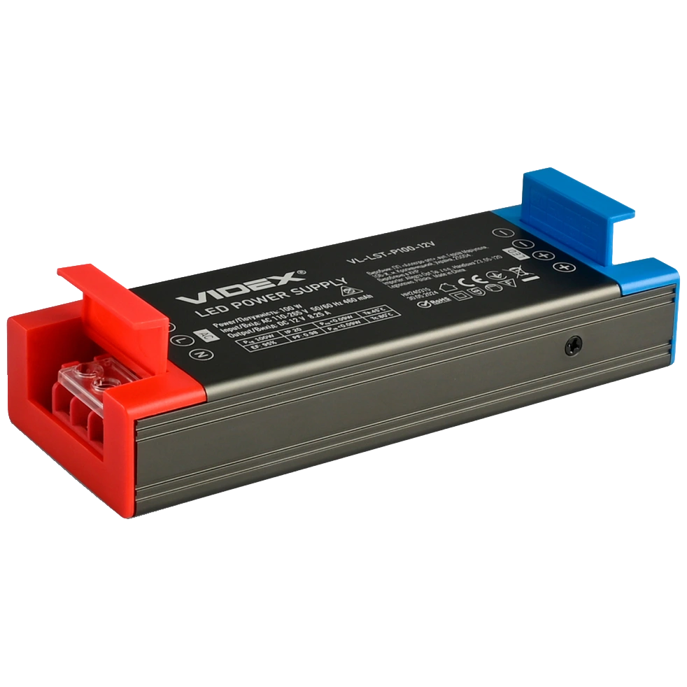 Блок живлення для LED стрічки · VIDEX (VL-LST-P100-12V) DC12V 8.25A 100W IP20