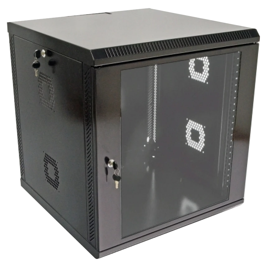 Шафа акрилове скло чорна · 19"12U, 600х600х640 мм
