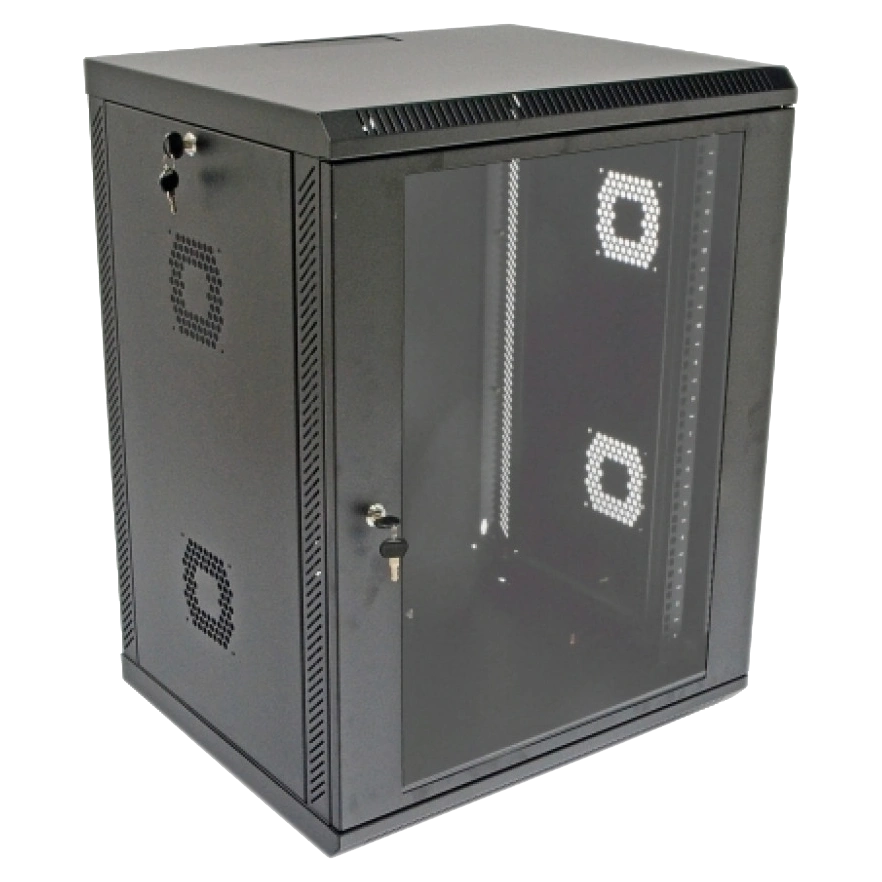 Шафа акрилове скло чорна · 19"15U, 600х500х773 мм