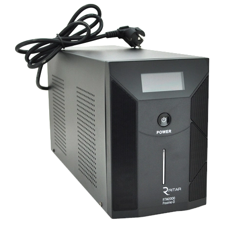 Джерела безперебійного живлення · Ritar RTM2000 (1200W) Proxima-D LCD, AVR, 2st, 3xSCHUKO socket, 4x12V7,5Ah
