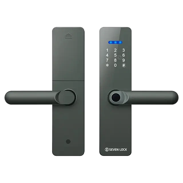 Розумний дверний біометричний замок · SEVEN LOCK SL-7740BF grey (врізна частина 5050)
