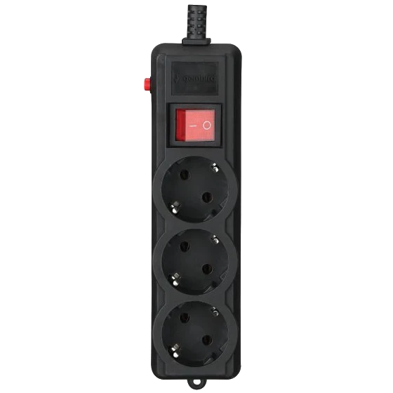 Мережевий фільтр 4.5 м кабель 3 розеток · Gembird SPG3-G-15B-PRO