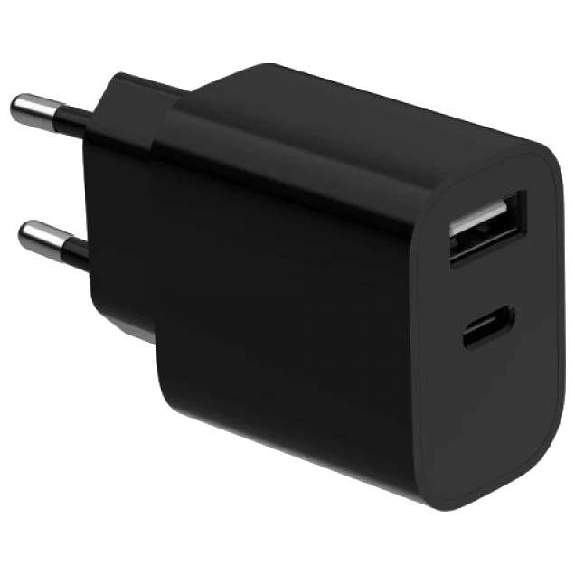 Мережевий зарядний пристрій · Gembird TA-UC-2AC12-01-BK (USB Type A + USB Type C)