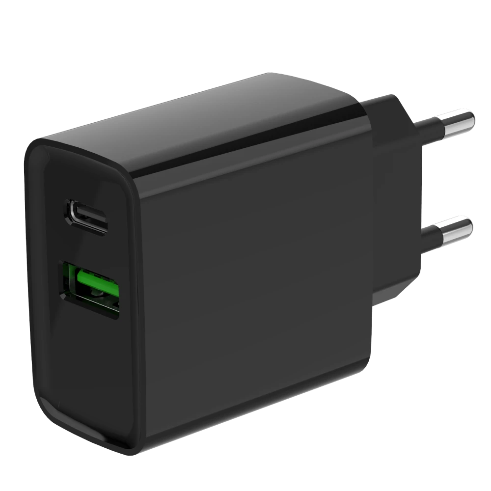 Мережевий зарядний пристрій · Gembird TA-UC-PDQC20-01-BK (USB Type A + USB Type C)