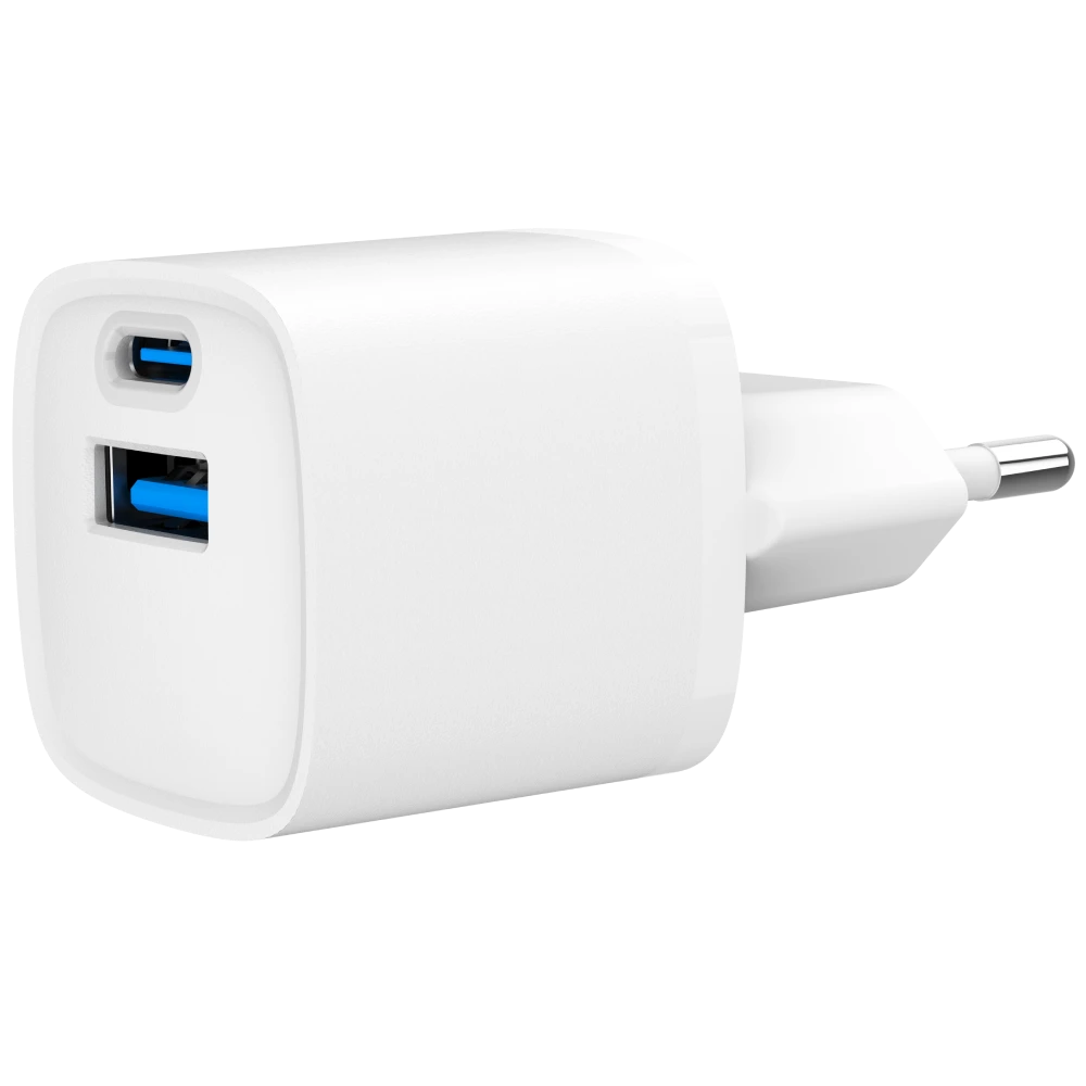 Мережевий зарядний пристрій · Gembird TA-UC-PDQC20-W-01 (USB Type A + USB Type C)
