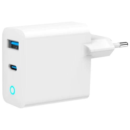 Мережевий зарядний пристрій · Gembird TA-UC-PDQC45L-W-01 (USB-A + Type-C)