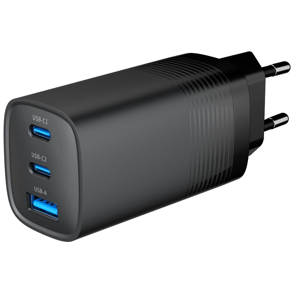 Мережевий зарядний пристрій · Gembird TA-UC-PDQC65-01-BK (USB Type A + USB Type C)