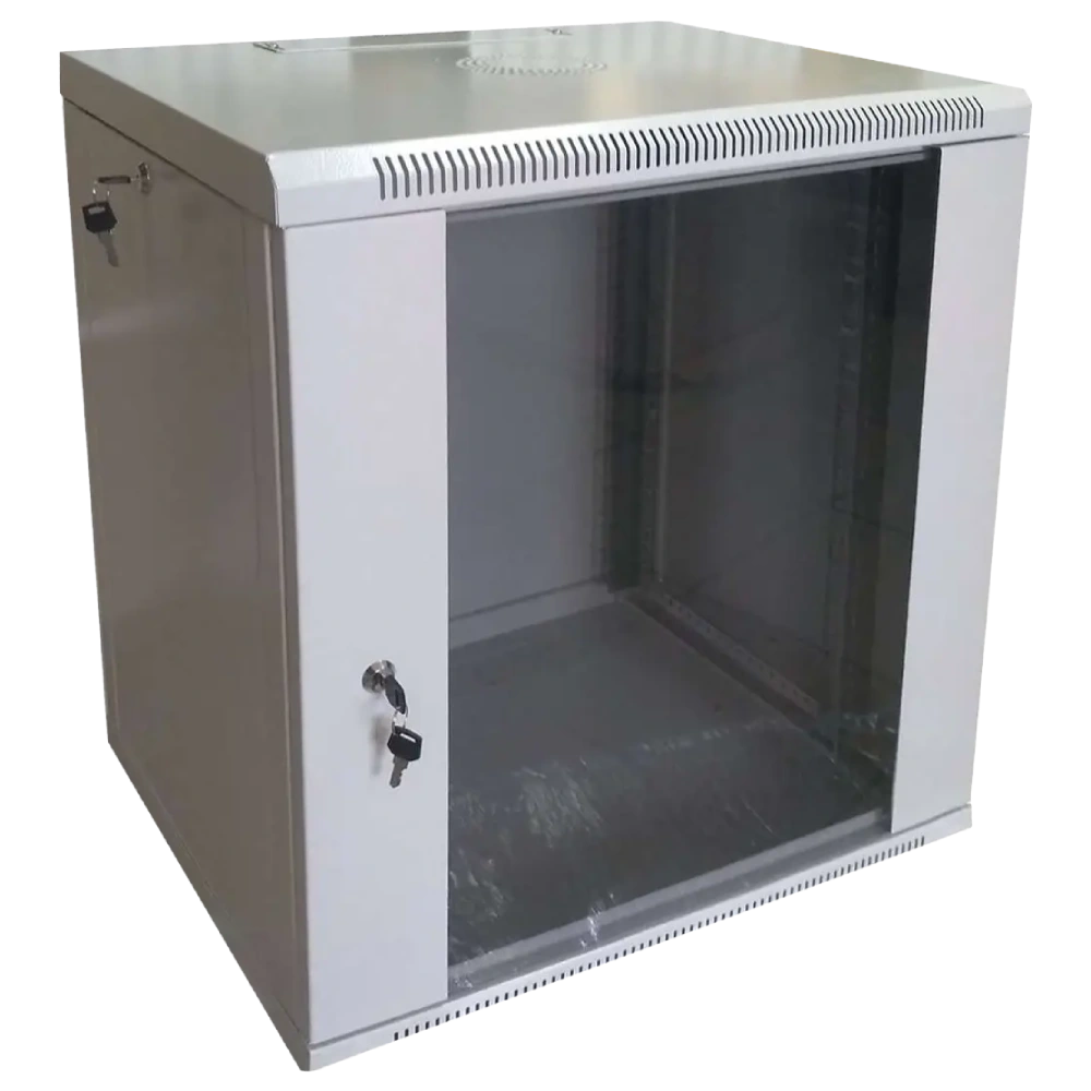 Шафа комутаційна настінна 12U 600x600 розбірна сіра · Hypernet WMNC66-12U-FLAT-AC