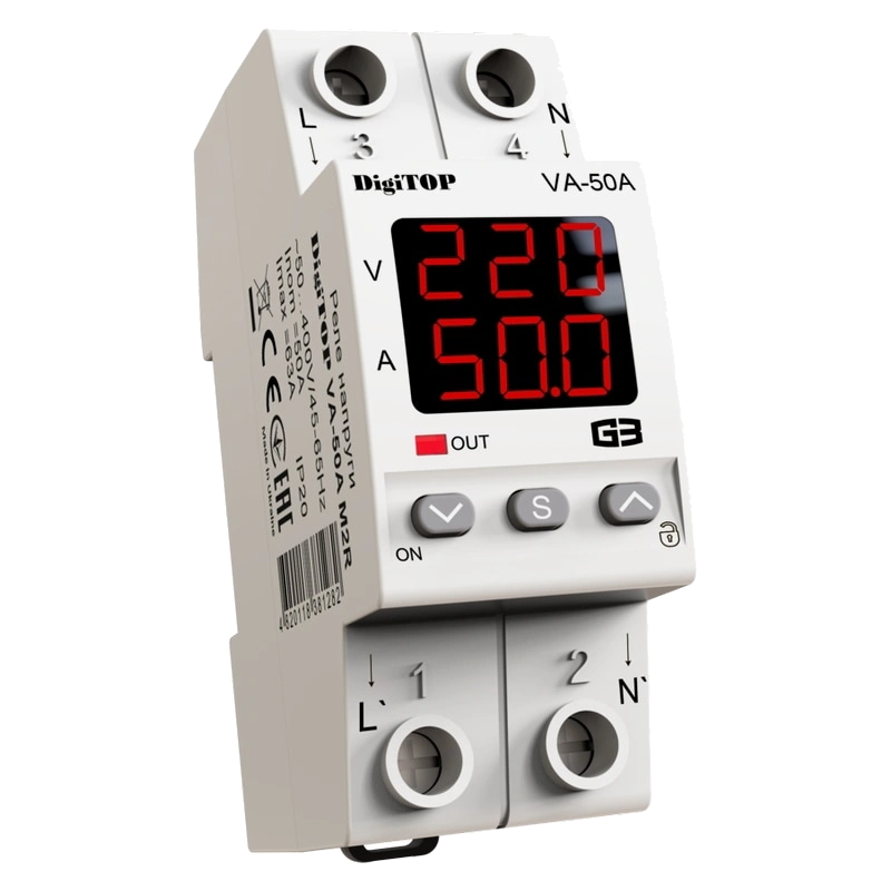 Реле напруги · DigiTop VА-50A M2R