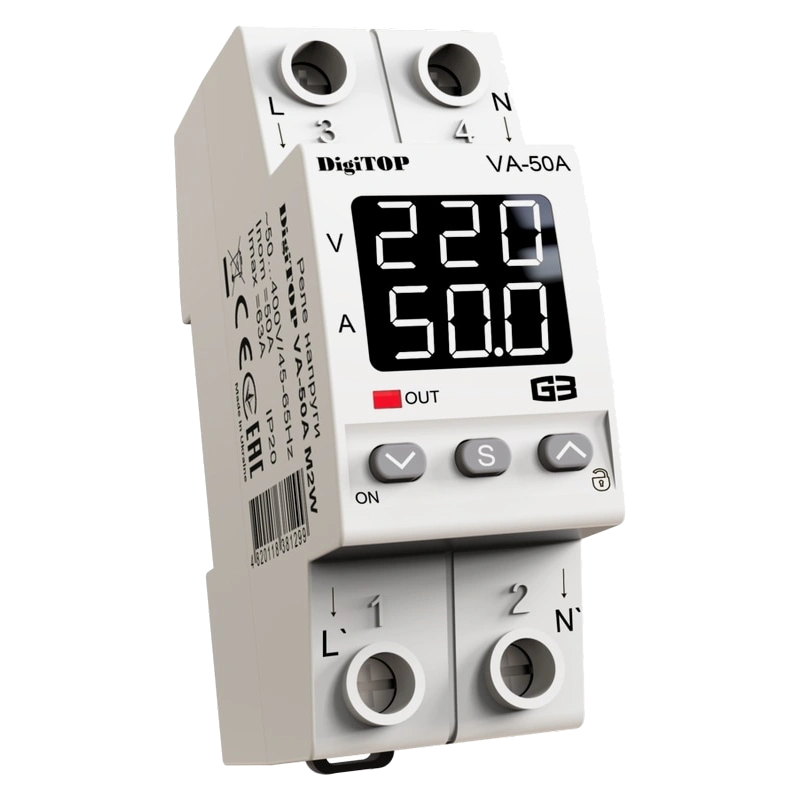 Реле напруги · DigiTop VА-50A M2W