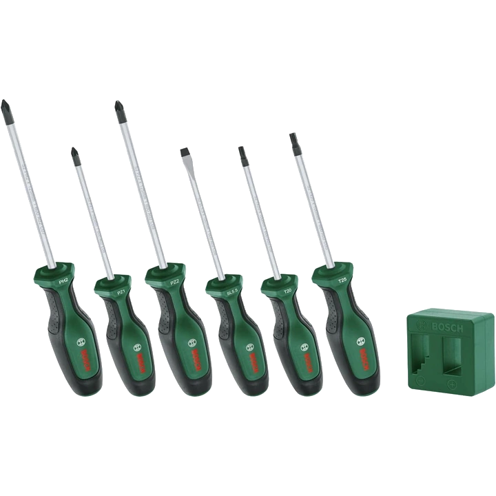 Набір викруток · Bosch (1600A02W7L) PH/PZ/SL/Torx 6 шт + намагнічувач