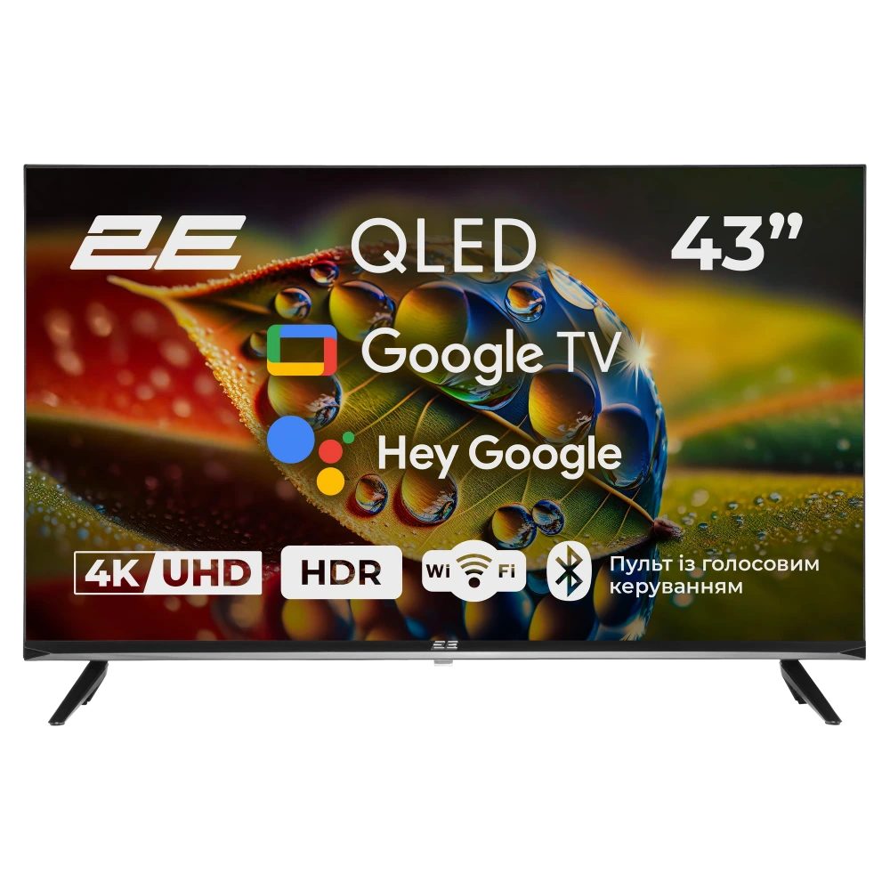 Телевізор · 2E 43A77Q 43” дюйма 3840x2160 QLED Google TV