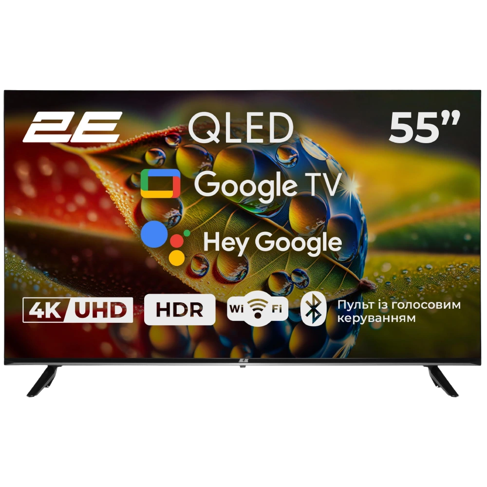 Телевізор · 2E 55A77Q 55” дюйма 3840x2160 QLED Google TV