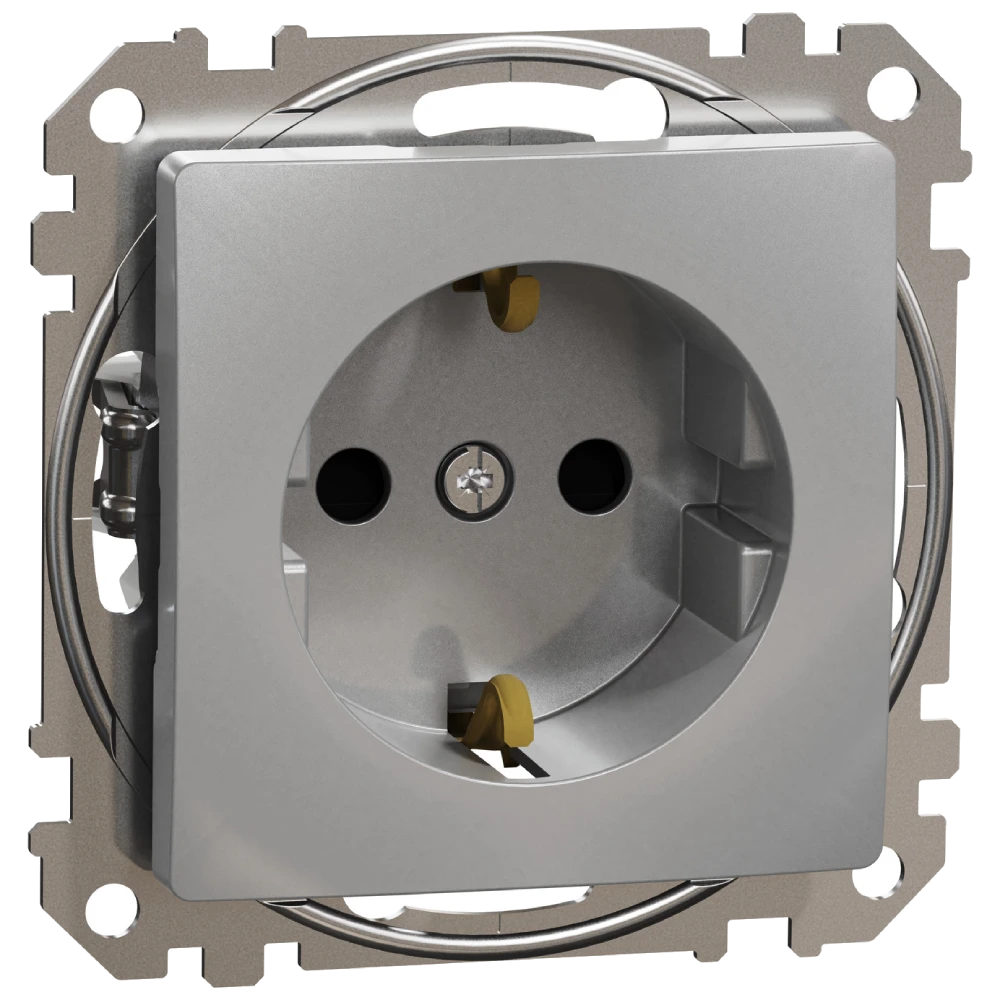 Розетка · Schneider Electric Sedna Design & Elements SDD113022 з заземленням та шторками