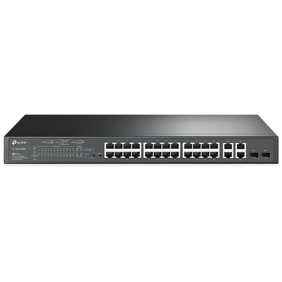 Комутатор 24 порти керований · TP-Link TL-SL2428P PoE+