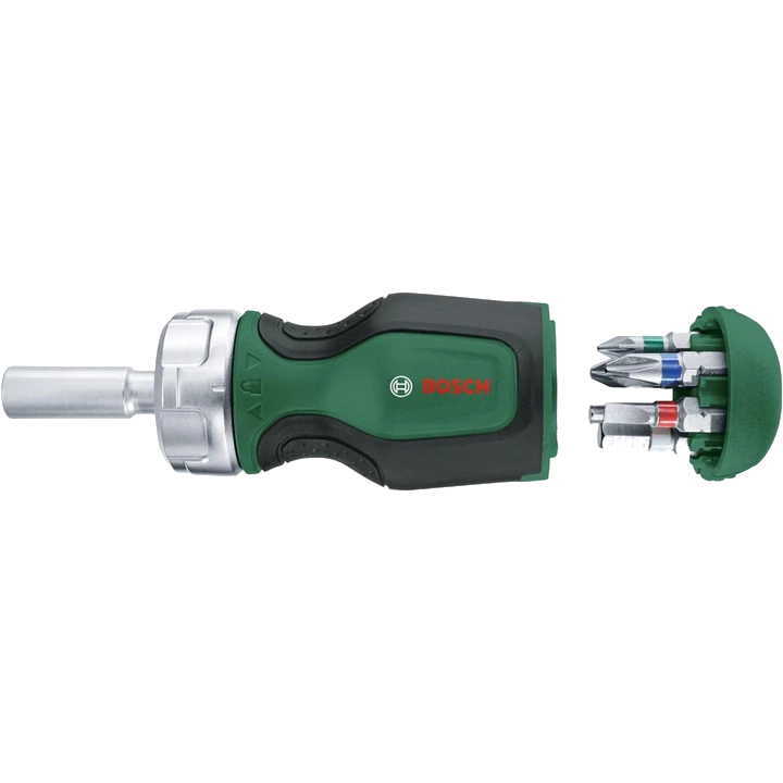 Викрутка · Bosch Stubby (1600A027PK) з тріскачкою + 6 біт