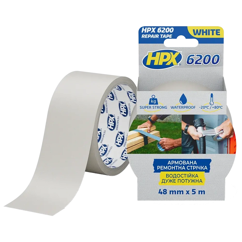 Стрічка армована одностороння · HPX CW5005 6200 48мм х 5м