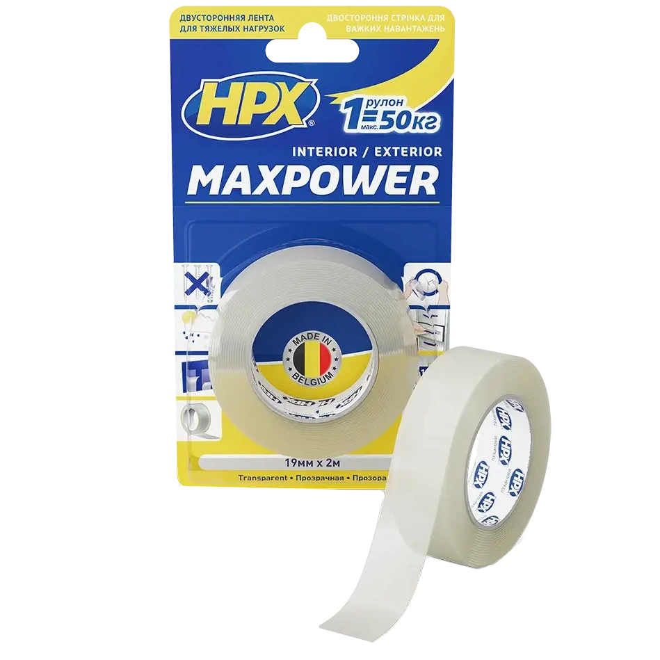 Стрічка двохстороння · MAXPOWER HT1905 19мм х 5м