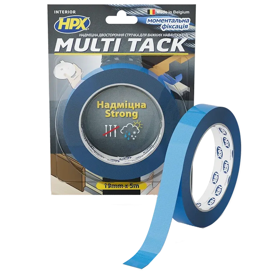 Стрічка двохстороння · HPX MTT1905 MULTI TACK 19мм х 5м