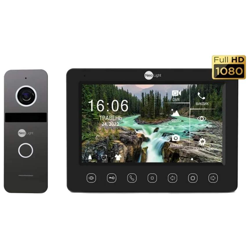 Комплект відеодомофону · Neolight NeoKIT FHD Pro B/GRAPHITE (KAPPA + HD + SOLO FHD)