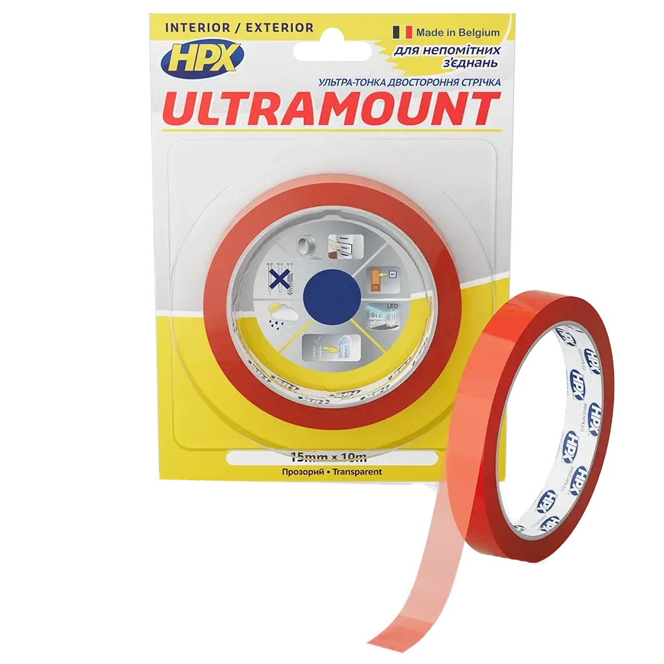 Стрічка двохстороння · HPX UM1510 ULTRA MOUNT 15мм х 10м