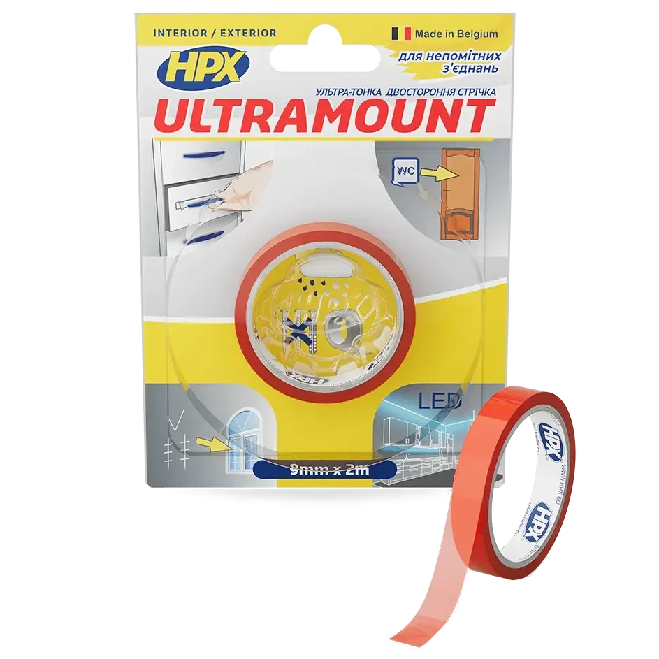 Стрічка двохстороння · HPX UM0902 ULTRA MOUNT 9мм х 2м