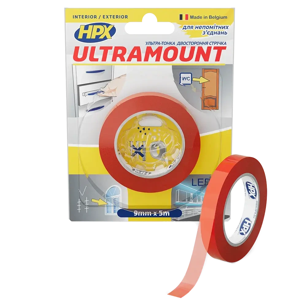 Стрічка двохстороння · HPX UM0905 ULTRA MOUNT 9мм х 5м
